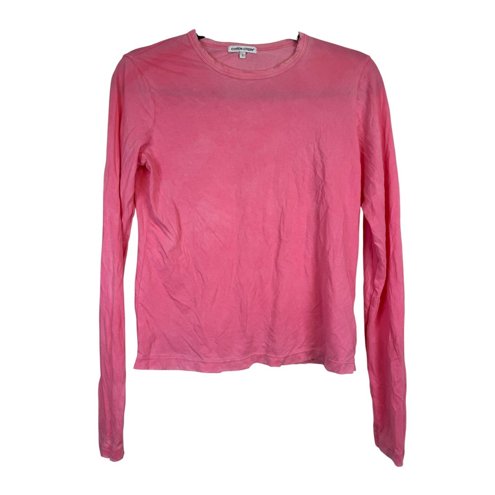 Cotton Citizen Pink Supima Cotton Long Sleeve Tee Shirt Small Made in USA